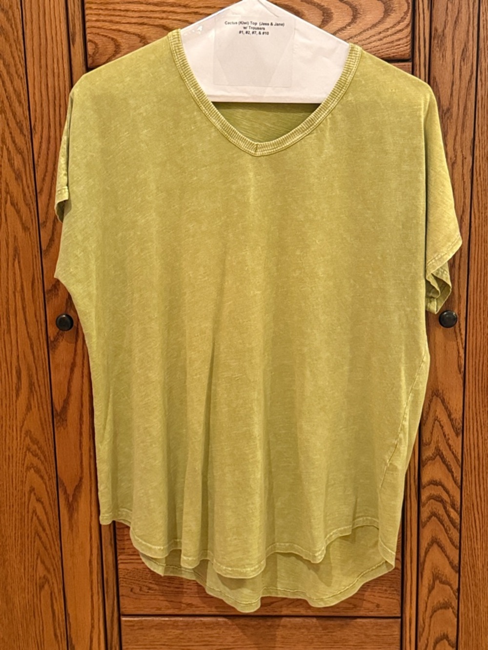 Relaxed V-Neck Women’s Top in Light Olive